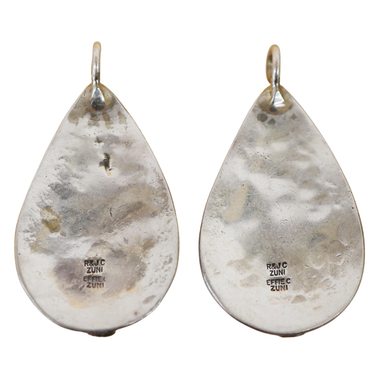 Effie C. R & JC Zuni Sterling Turquoise Pendants