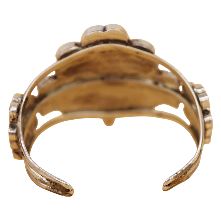 Sonny Wallace Zuni Sterling Inlaid Floral Cuff