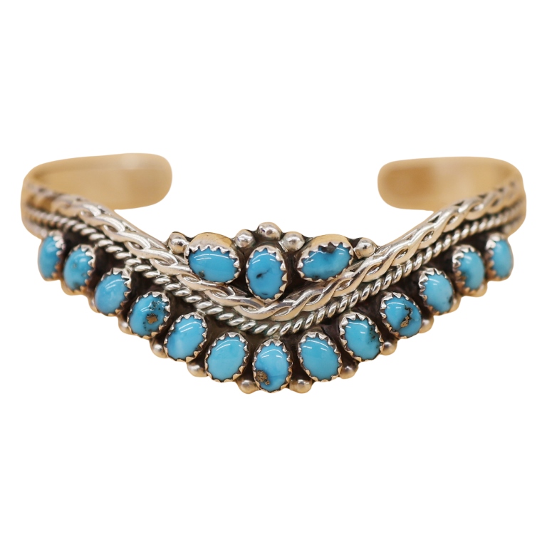 Nancy Haloo Zuni Sterling Turquoise Cuff