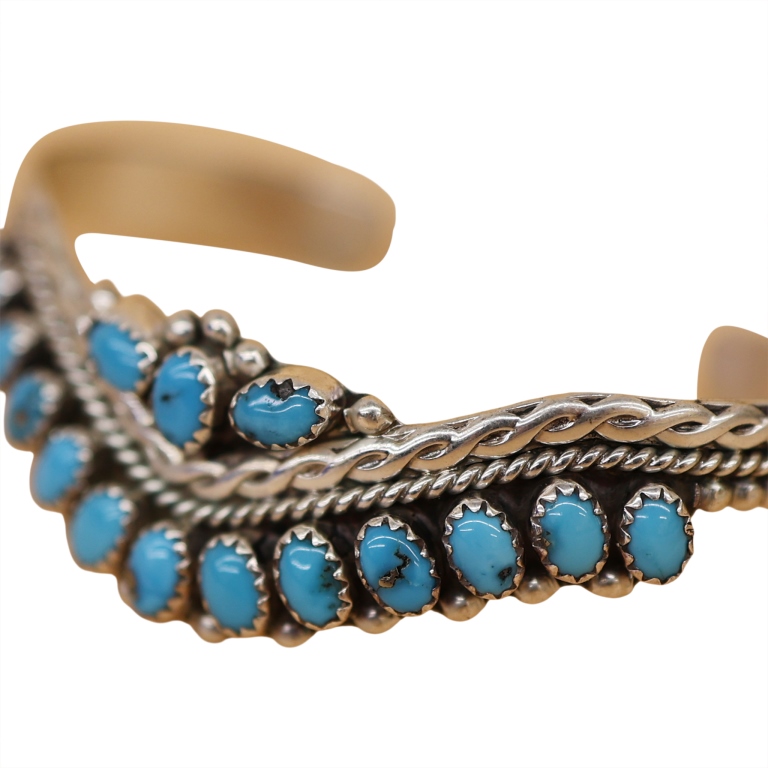 Nancy Haloo Zuni Sterling Turquoise Cuff