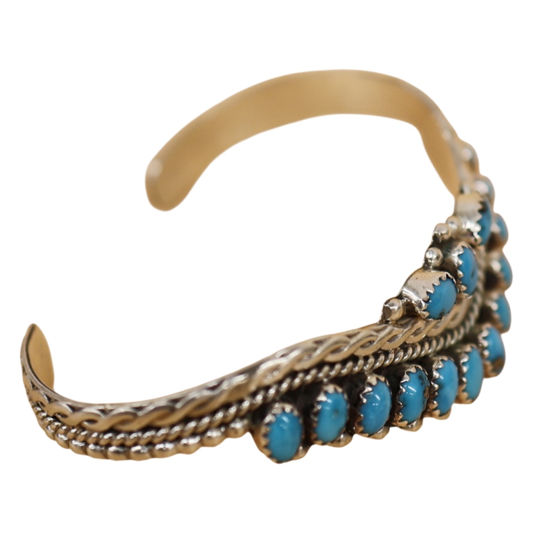 Nancy Haloo Zuni Sterling Turquoise Cuff