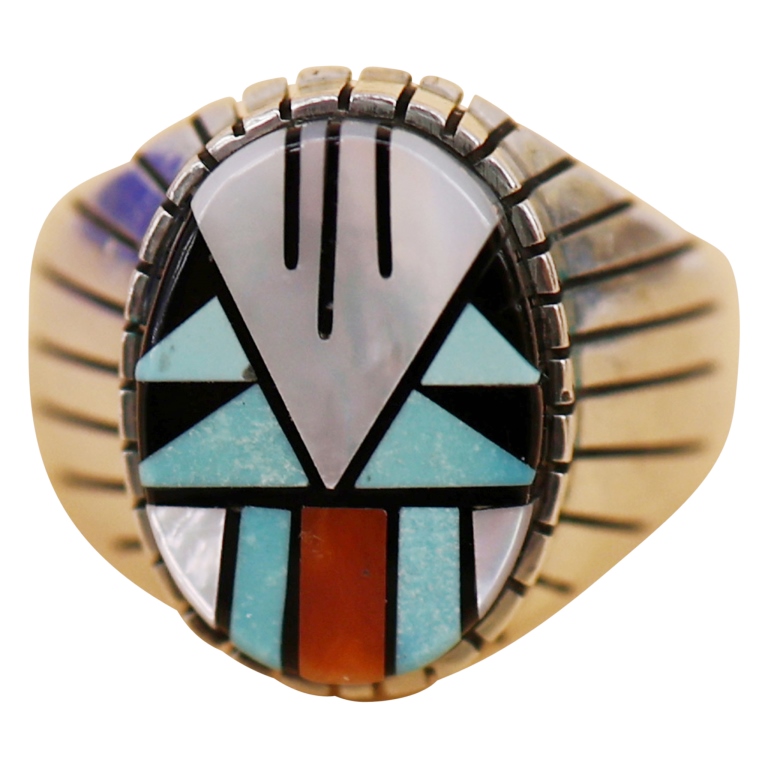 Ray Jack Navajo Sterling Multistone Inlay Ring