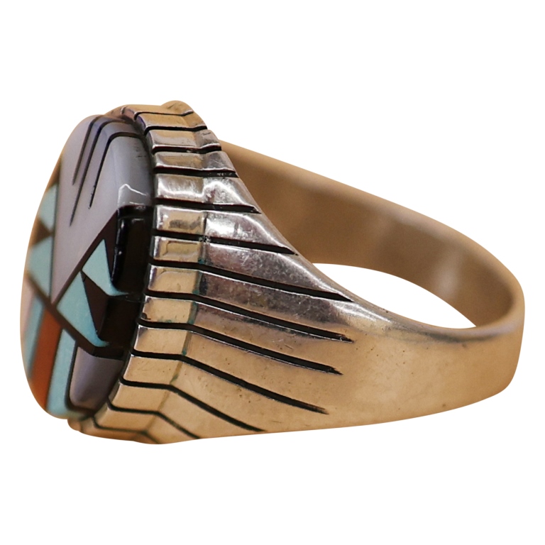 Ray Jack Navajo Sterling Multistone Inlay Ring