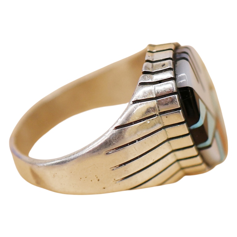 Ray Jack Navajo Sterling Multistone Inlay Ring