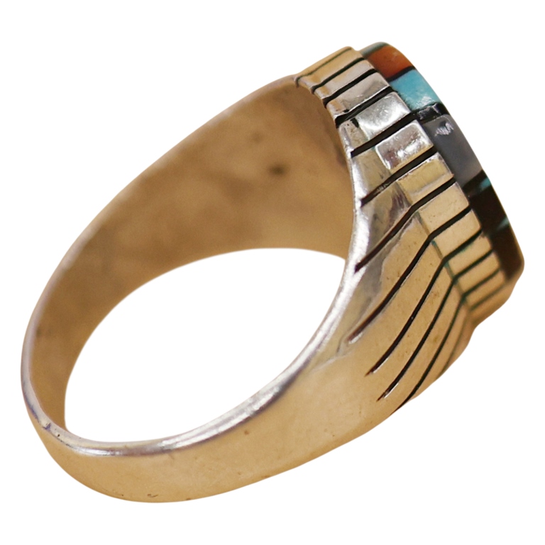 Ray Jack Navajo Sterling Multistone Inlay Ring