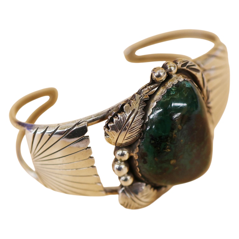Benson Ration Navajo Sterling Turquoise Cuff