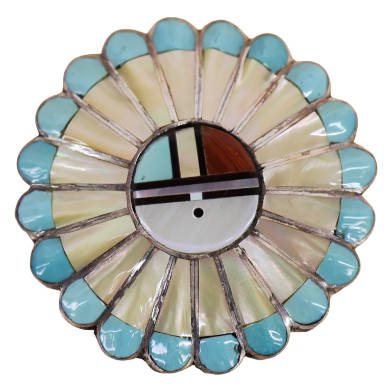 Sterling Zuni Sunface Inlaid Jewelry Lot