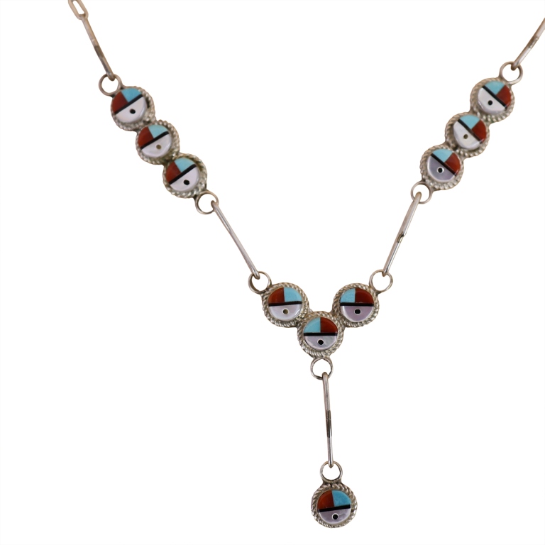 Sterling Zuni Sunface Inlaid Jewelry Lot