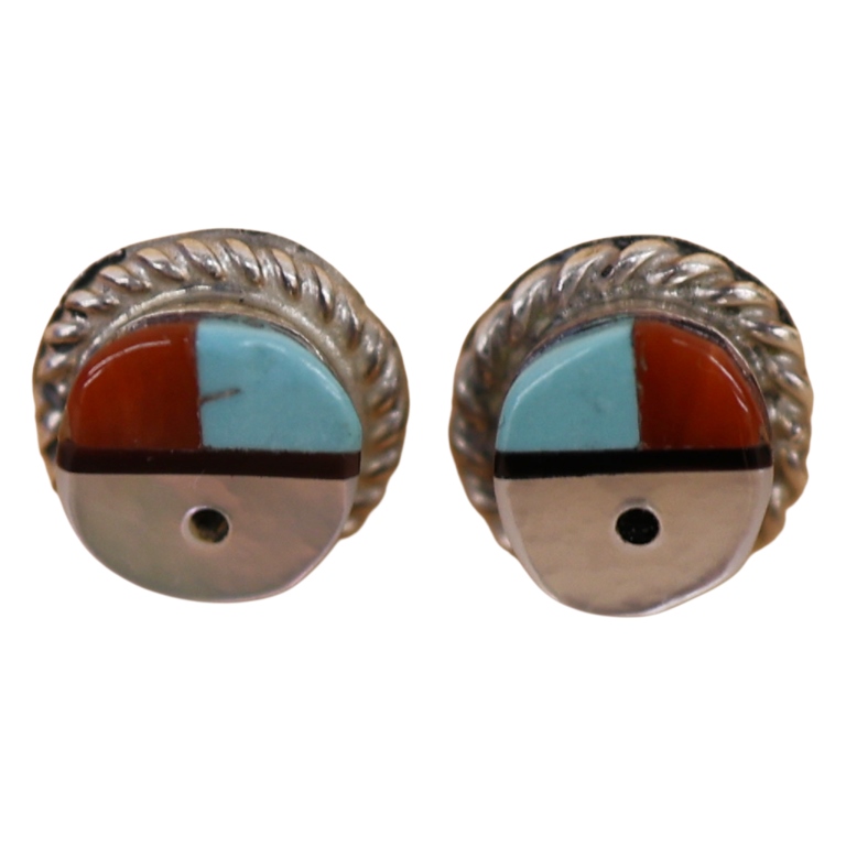 Sterling Zuni Sunface Inlaid Jewelry Lot