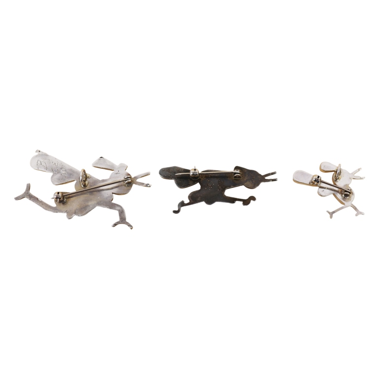Zuni Inlaid Roadrunner Pin Pendant Lot