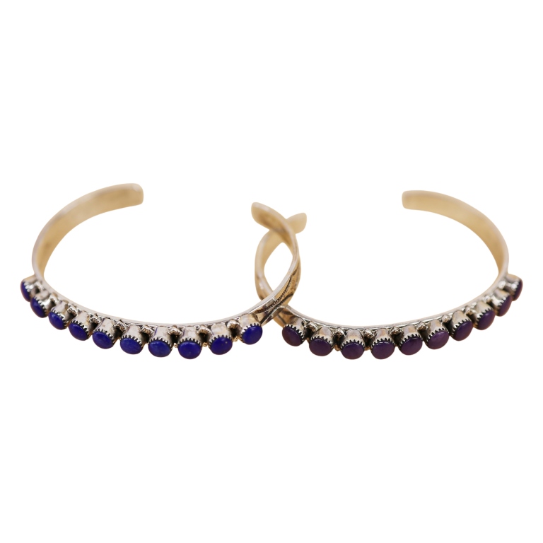 P.D. Coonsis Zuni Stacking Sterling Stone Cuffs