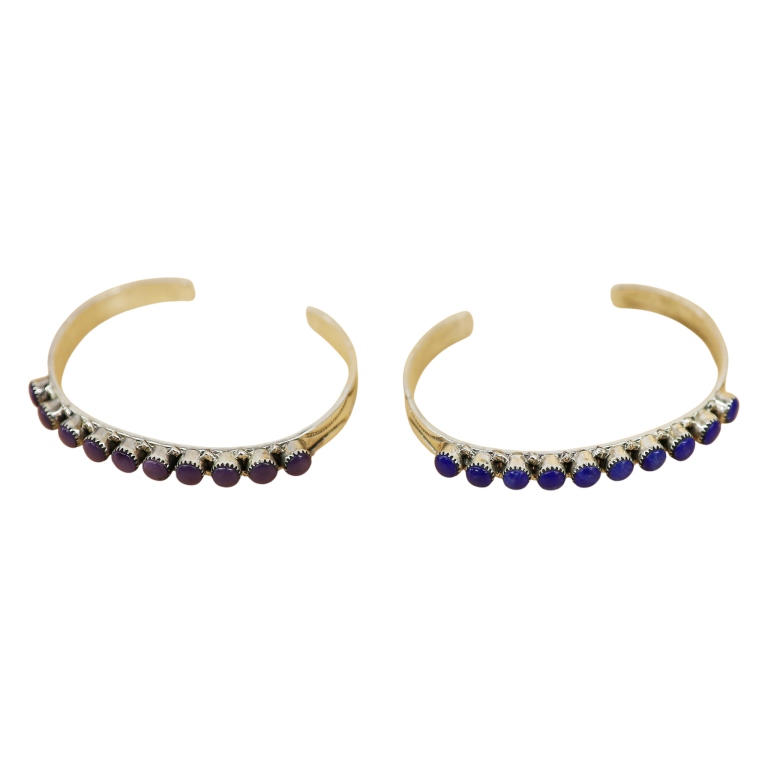 P.D. Coonsis Zuni Stacking Sterling Stone Cuffs