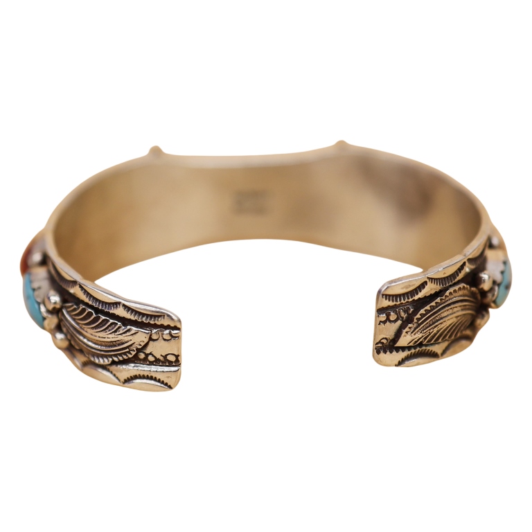 Simplicio Sterling Turquoise Coral Watch Cuff