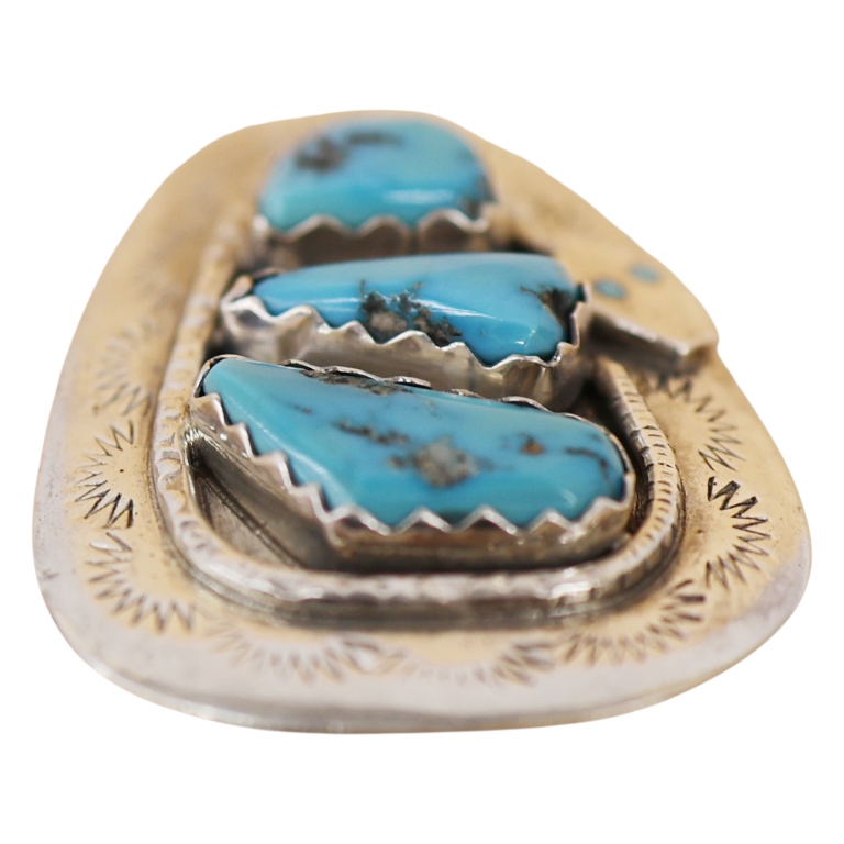 Effie Calavaza Zuni Sterling Turquoise Snake Bolo
