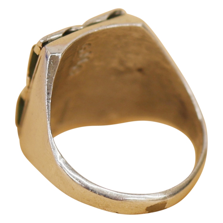 Gilbert & Mildred Calavaza Sterling Malachite Ring
