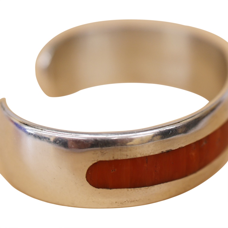 Veronica Benally Sterling Spiny Oyster Opal Cuff