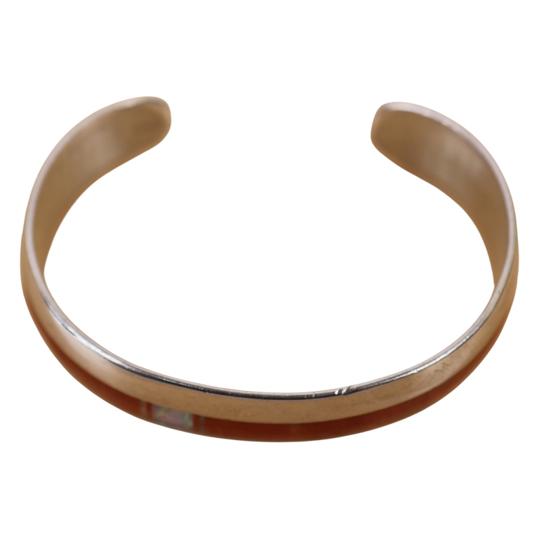 Veronica Benally Sterling Spiny Oyster Opal Cuff
