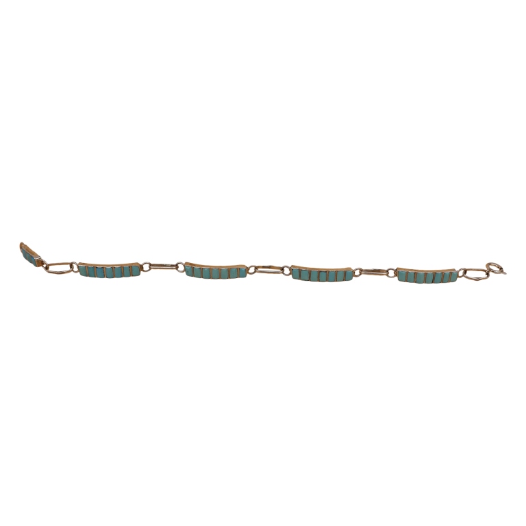 Sterling Lapis Turquoise Inlaid Stone Bracelets