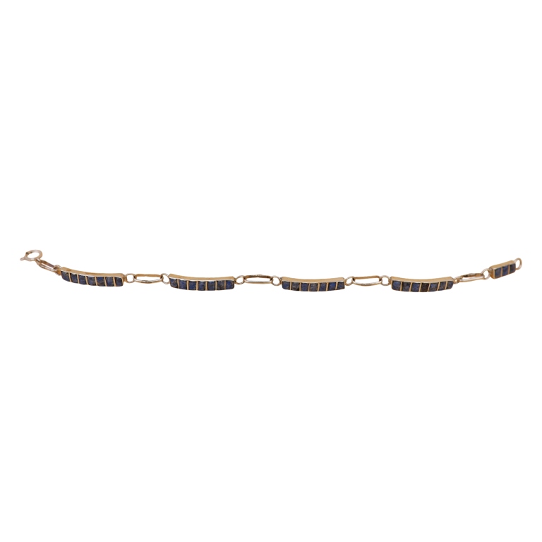 Sterling Lapis Turquoise Inlaid Stone Bracelets