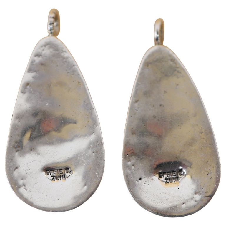 Effie C. Zuni Sterling Turquoise Snake Pendants