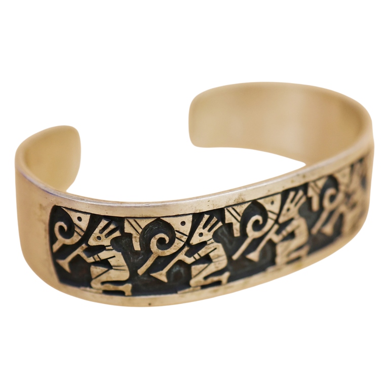 Vern Mansfield Hopi Sterling Kokopelli Cuff
