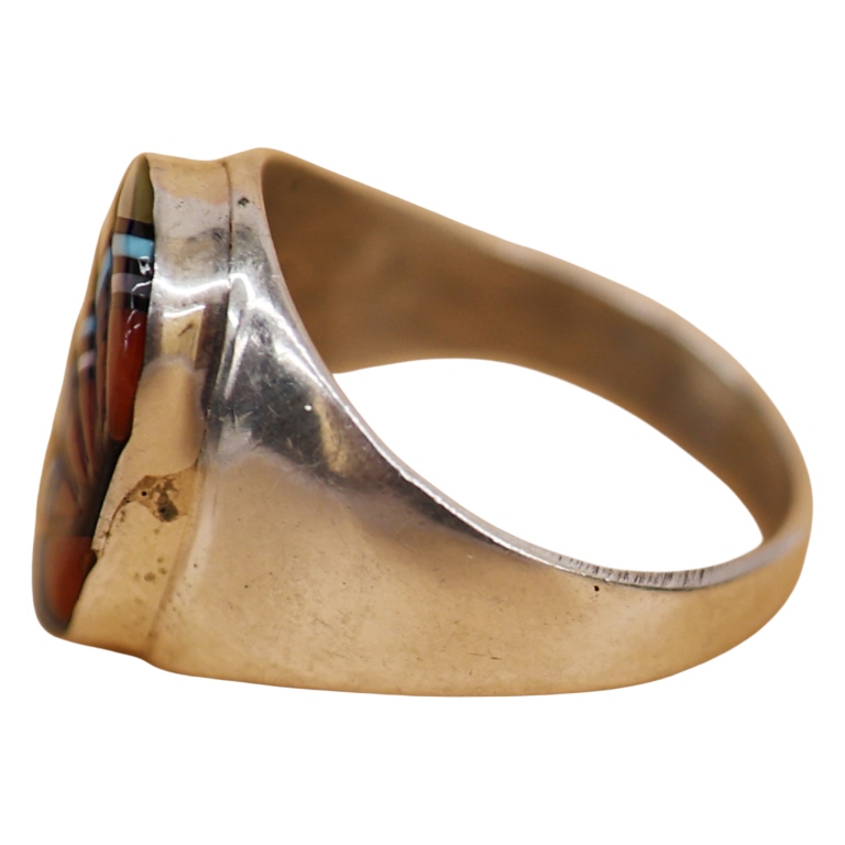 Angelena Laahtty Zuni Sterling Multi Inlay Ring 12