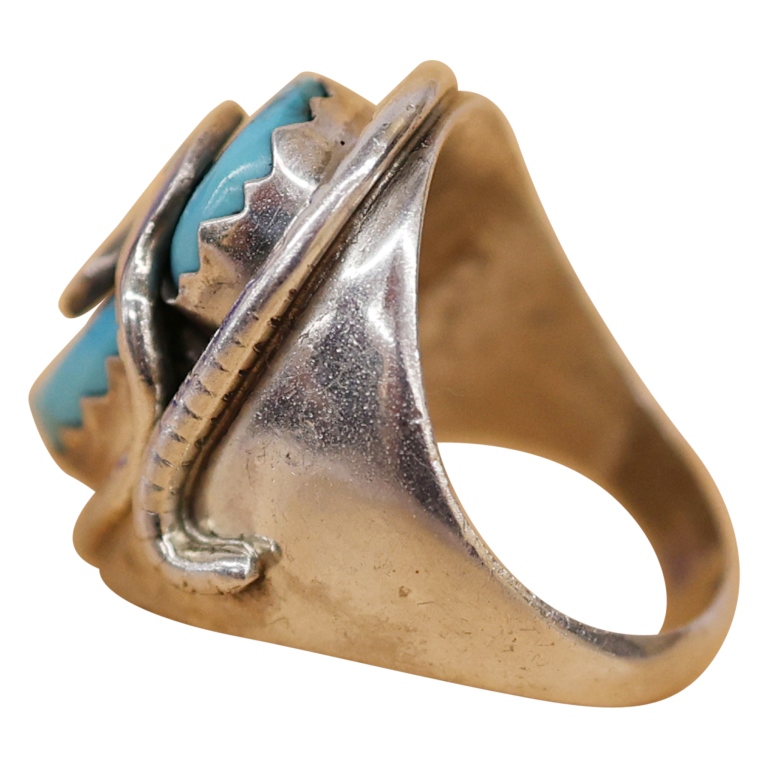 Signed Effie C. Sterling Turquoise Snake Ring