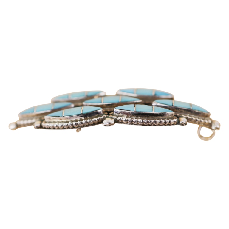 Leola Nastacio Zuni Sterling Turquoise Pin Pendant