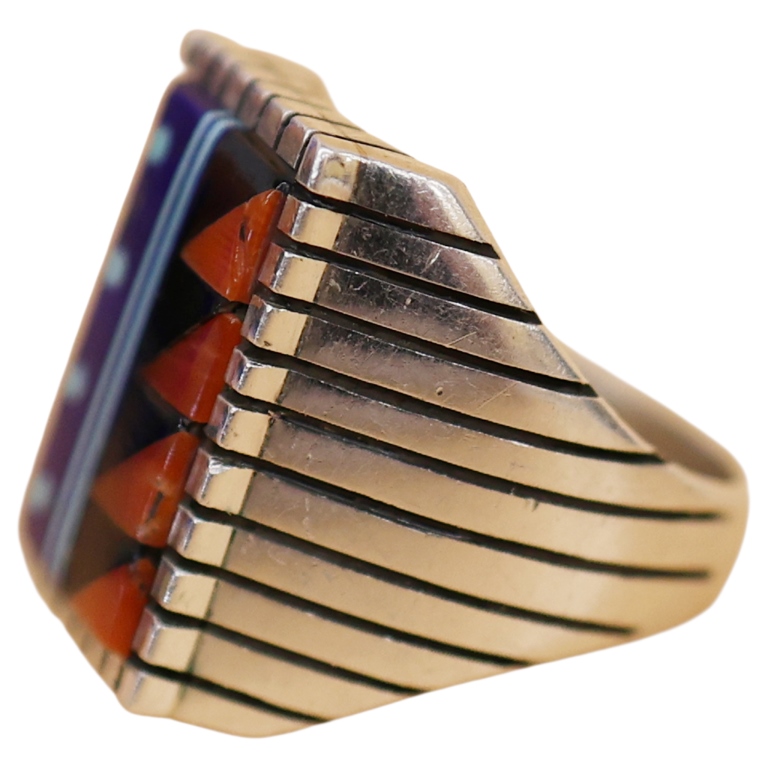 Veronica Benally Navajo Sterling Inlaid Ring - 9