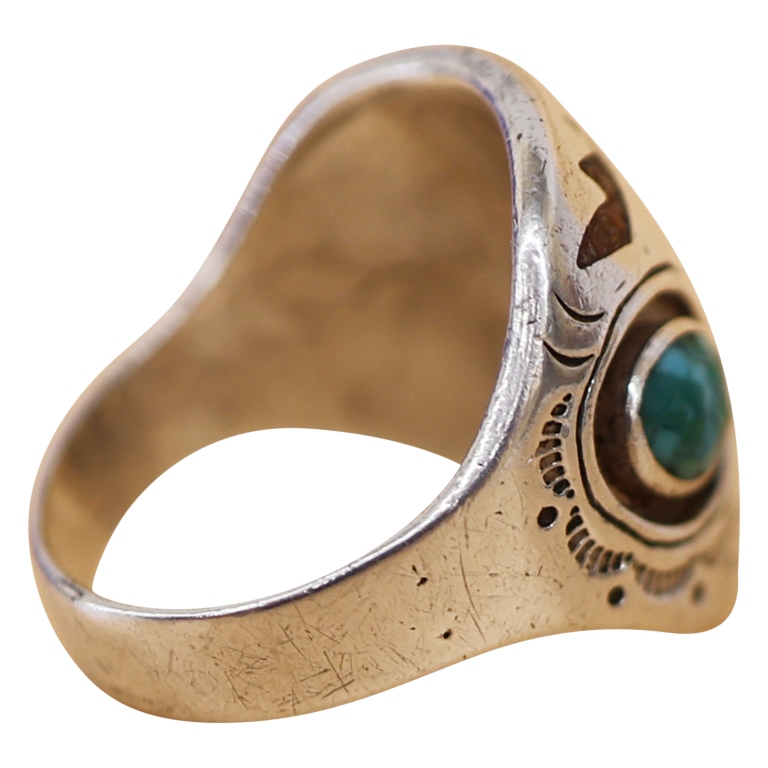 After Roie Jaque Navajo Sterling Inlay Ring 12 1/4