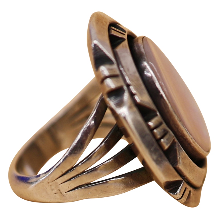 Norbert Becenti Navajo Sterling Abalone Ring 7 1/4