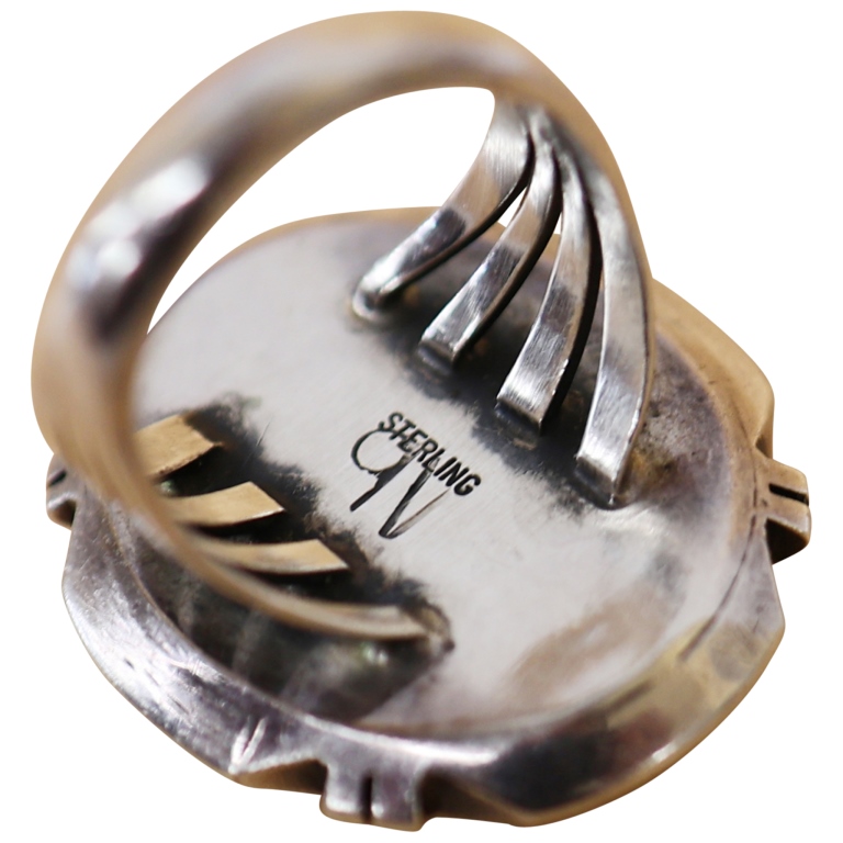 Norbert Becenti Navajo Sterling Abalone Ring 7 1/4