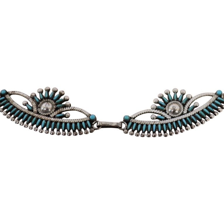 V.S. Johnson Sterling Petit Point Turquoise Set