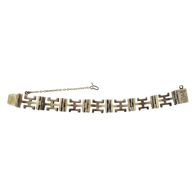 AJ Taxco Mexico Eagle #3 Sterling Aztec Bracelet