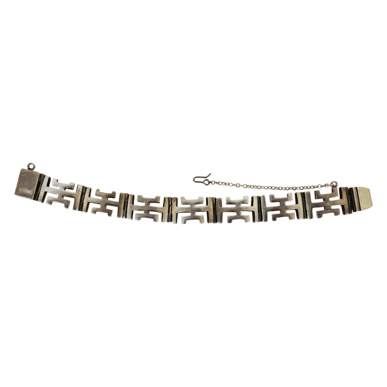 AJ Taxco Mexico Eagle #3 Sterling Aztec Bracelet