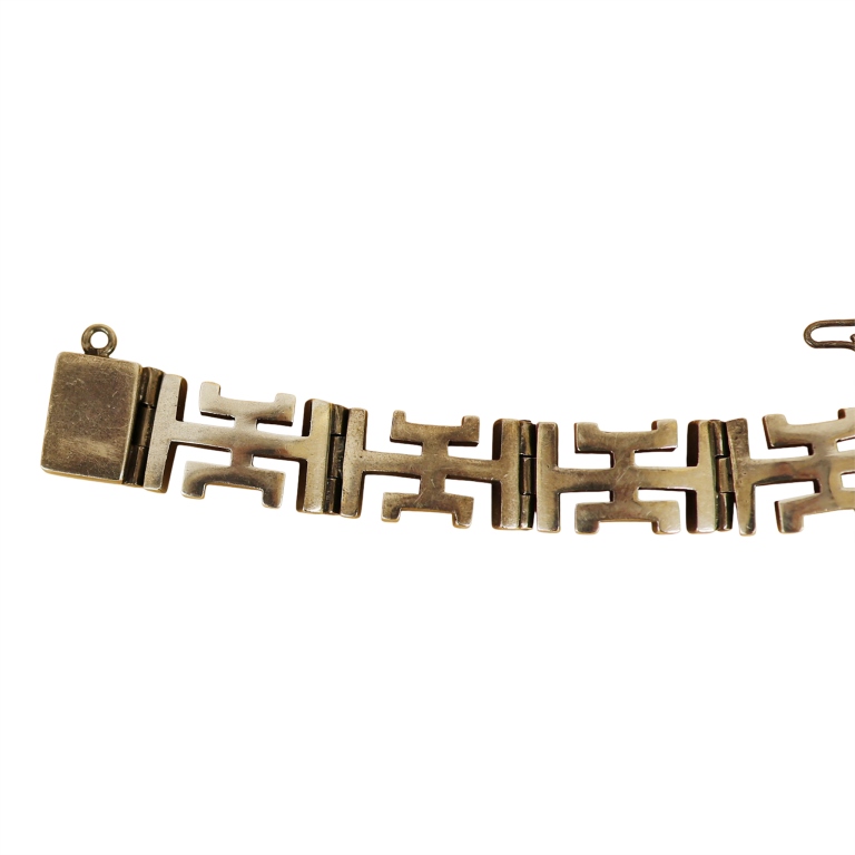 AJ Taxco Mexico Eagle #3 Sterling Aztec Bracelet