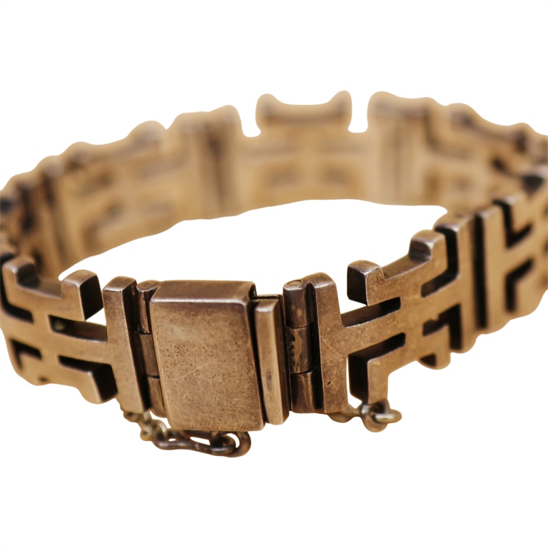 AJ Taxco Mexico Eagle #3 Sterling Aztec Bracelet
