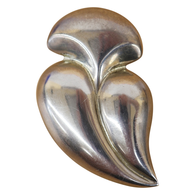 Signed Mexico Sterling Abstract Brooch Pendant
