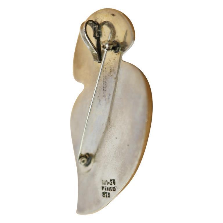 Signed Mexico Sterling Abstract Brooch Pendant