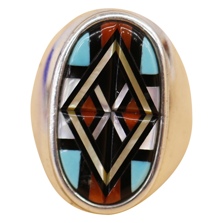 Yelmo Natachu Zuni Sterling Multistone Inlay Ring