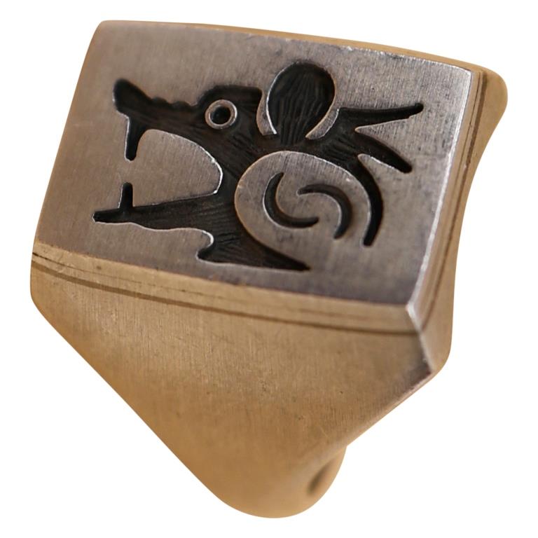 Alvin Taylor Sterling Hopi Palolokong Ring 13 1/4