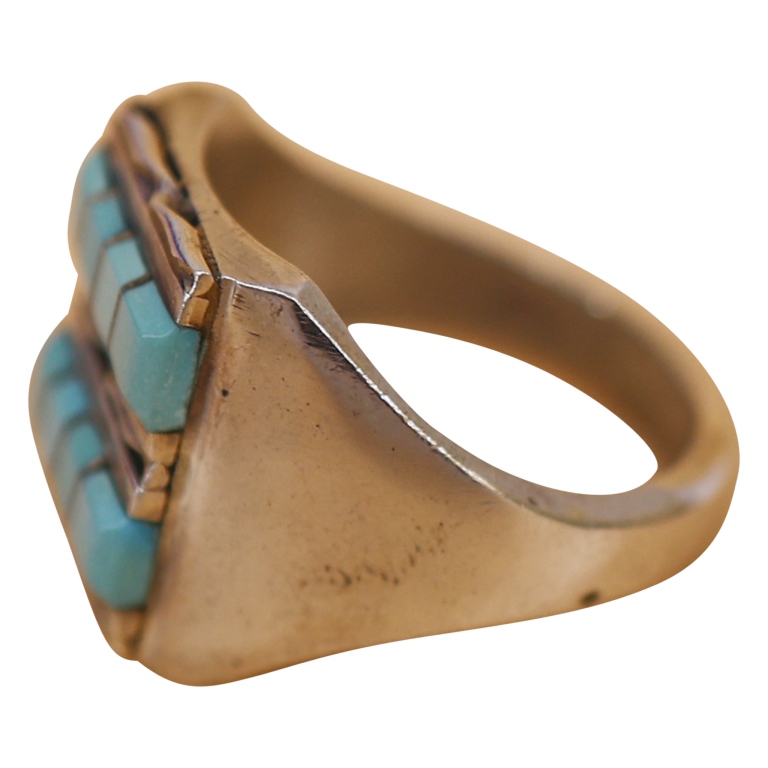 Gilbert & Mildred Calavaza Sterling Turquoise Ring