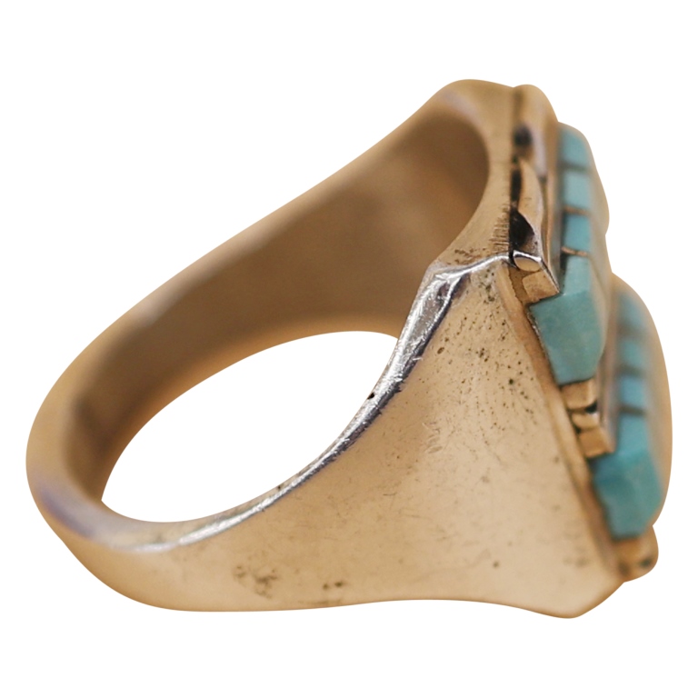 Gilbert & Mildred Calavaza Sterling Turquoise Ring