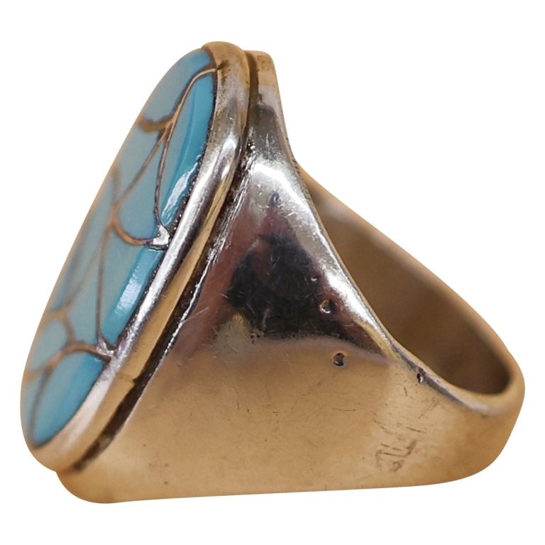 Navajo Emma Lincoln Bonney Sterling Turquoise Ring