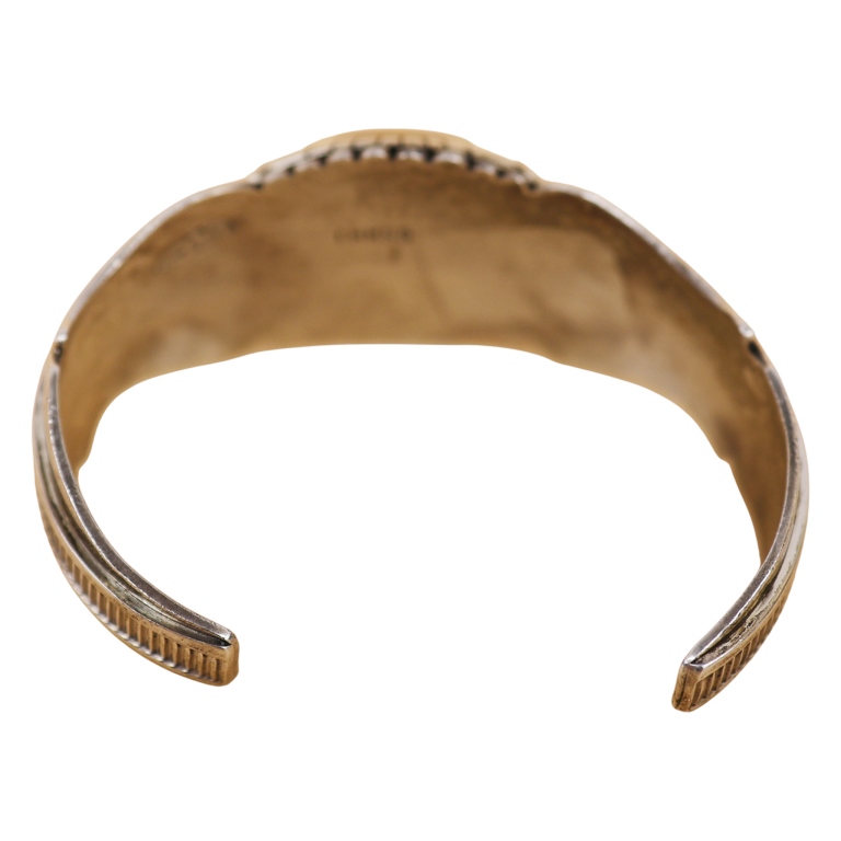 Wes Craig Navajo Sterling Amber Cabochon Cuff