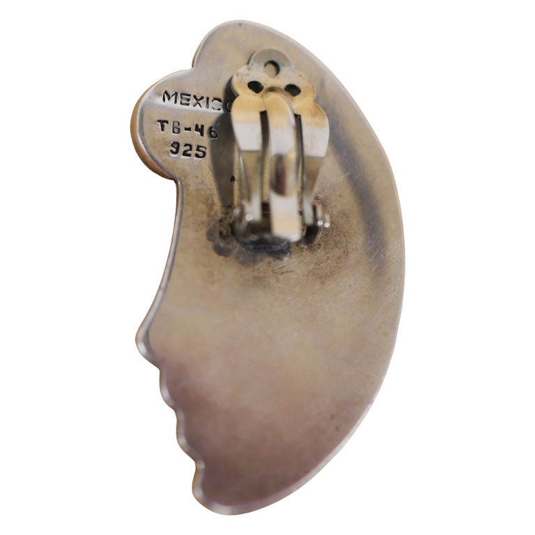Inlaid Abalone & Enamel Sterling Earrings- Mexico