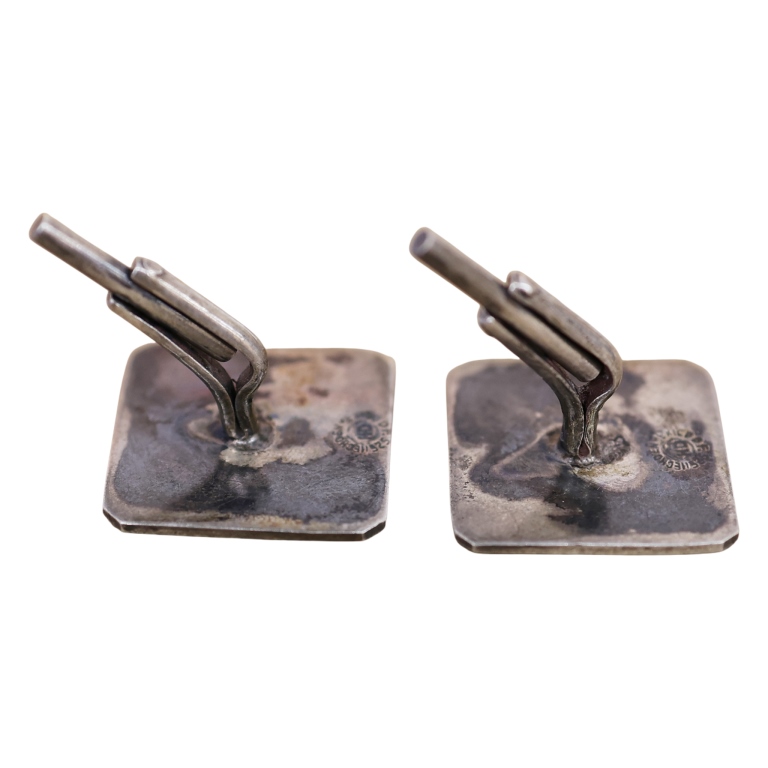 Mexico Sterling Horseman Cufflink Tie Bar Set