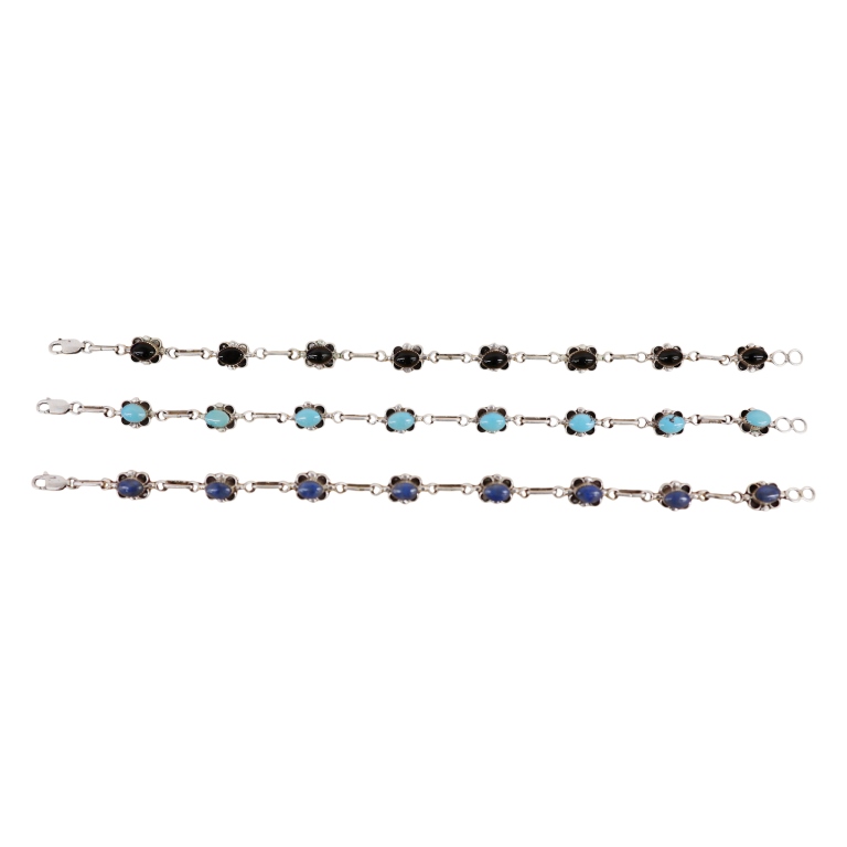 CC VN Navajo Sterling Multistone Bracelet Lot