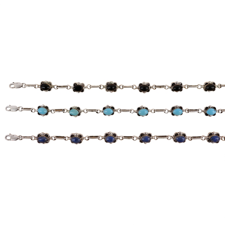 CC VN Navajo Sterling Multistone Bracelet Lot