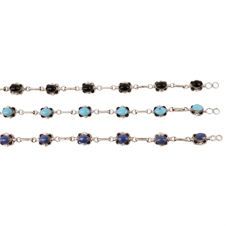 CC VN Navajo Sterling Multistone Bracelet Lot